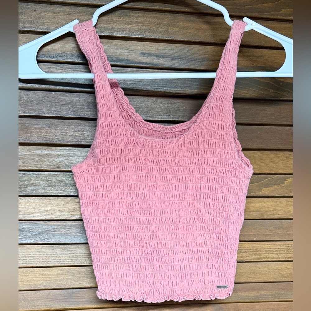 Hollister Dusty Rose Smocked Crop Top
